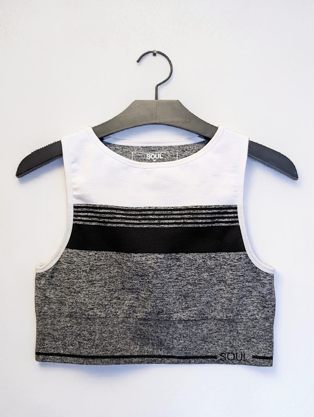 SoulCycle SOUL Cropped Tank Top Black White Colorblock Athletic Medium